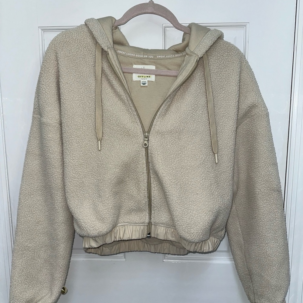 Aerie Tan Sherpa Hoodie